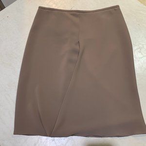 Armani Collezioni Ivory Tulip Knee Length Straight Draped Skirt. Italy